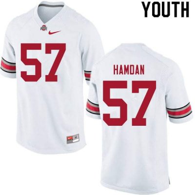 Youth Ohio State Buckeyes #57 Zaid Hamdan White Nike NCAA College Football Jersey December LSZ2844MC